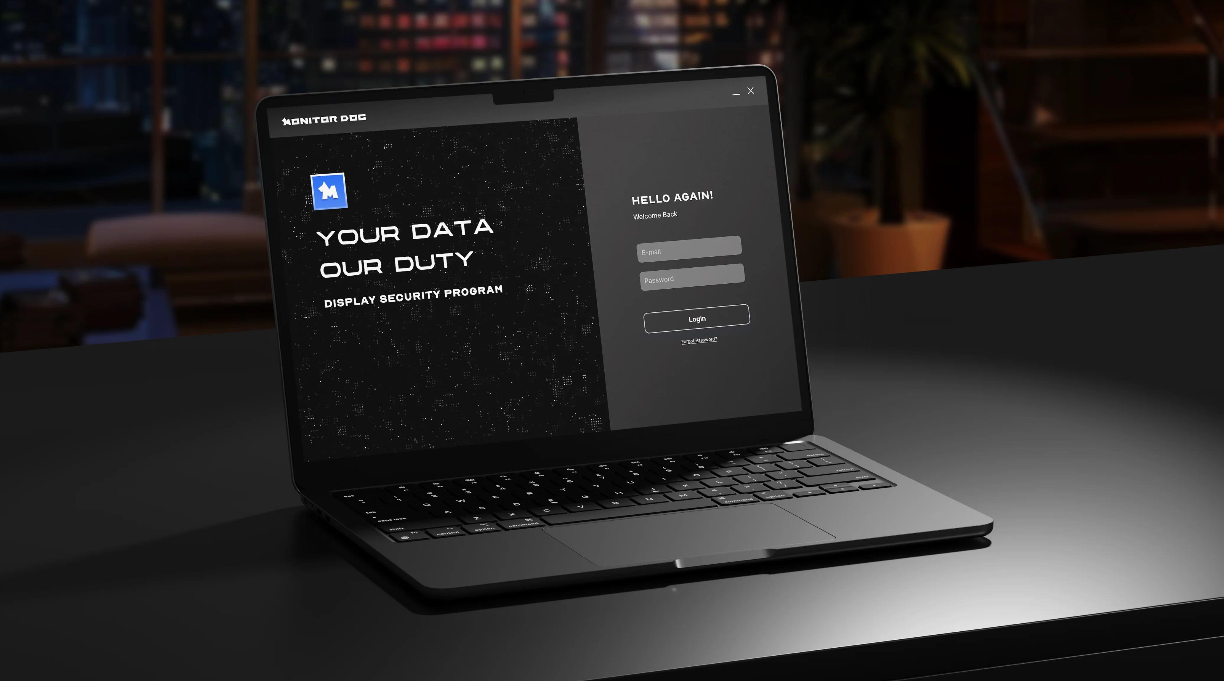 MonitorDog Login Screen