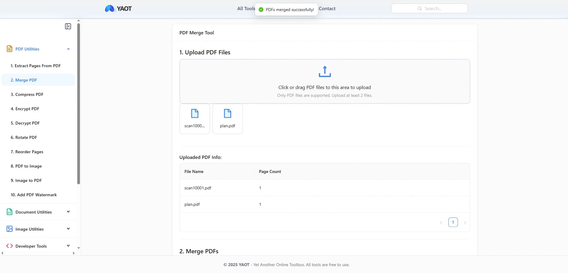 YAOT PDF Merger Tool